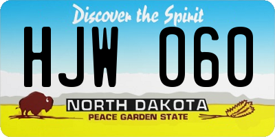 ND license plate HJW060