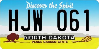 ND license plate HJW061