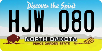 ND license plate HJW080