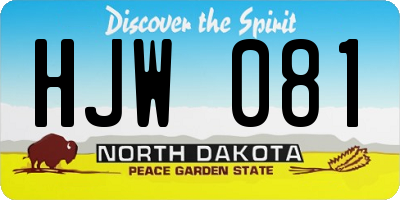 ND license plate HJW081