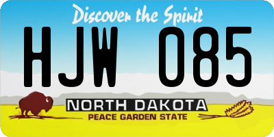 ND license plate HJW085