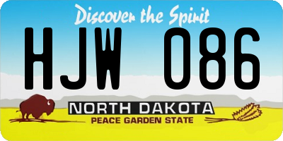 ND license plate HJW086