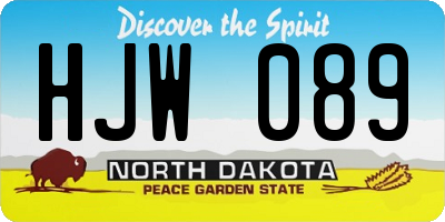ND license plate HJW089