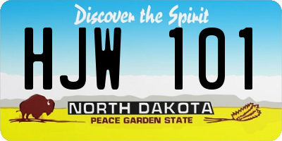 ND license plate HJW101