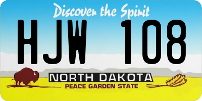 ND license plate HJW108