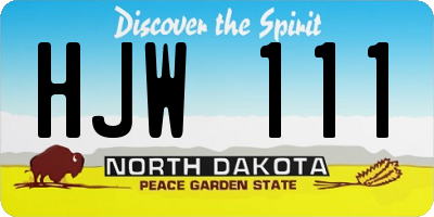 ND license plate HJW111
