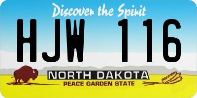 ND license plate HJW116