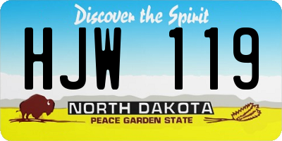 ND license plate HJW119