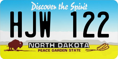 ND license plate HJW122