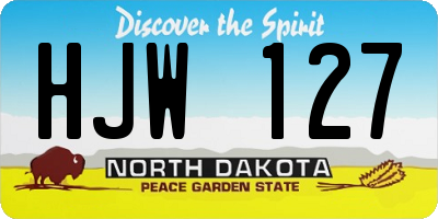 ND license plate HJW127