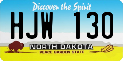 ND license plate HJW130