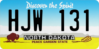 ND license plate HJW131