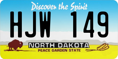 ND license plate HJW149