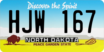 ND license plate HJW167