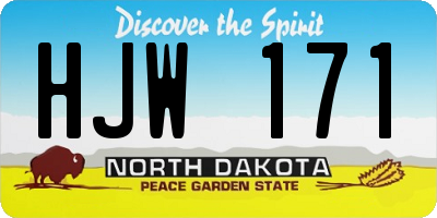 ND license plate HJW171