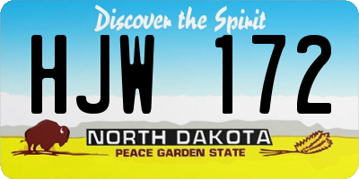 ND license plate HJW172
