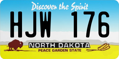 ND license plate HJW176