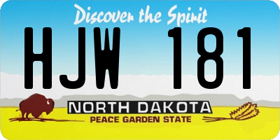 ND license plate HJW181