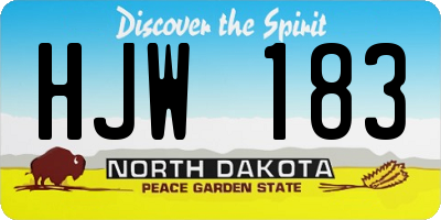 ND license plate HJW183
