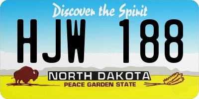 ND license plate HJW188