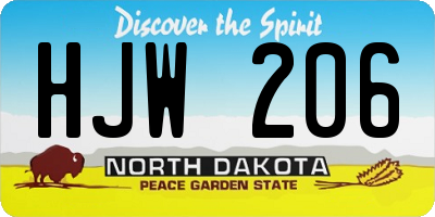 ND license plate HJW206