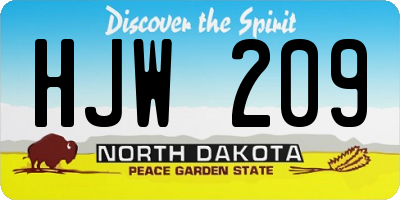 ND license plate HJW209