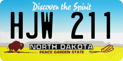 ND license plate HJW211