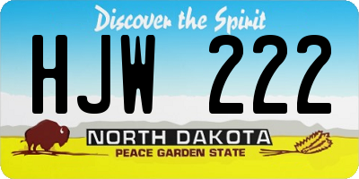 ND license plate HJW222