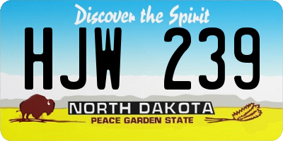 ND license plate HJW239