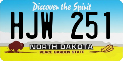ND license plate HJW251