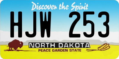 ND license plate HJW253