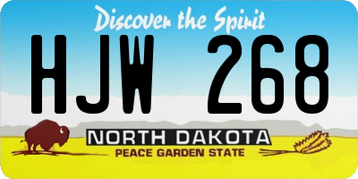 ND license plate HJW268