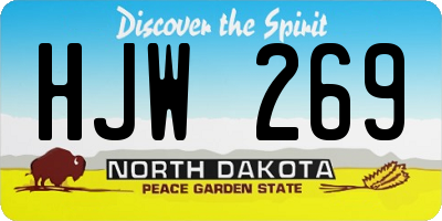 ND license plate HJW269