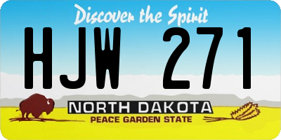 ND license plate HJW271