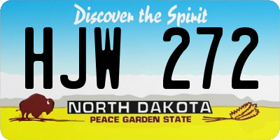 ND license plate HJW272