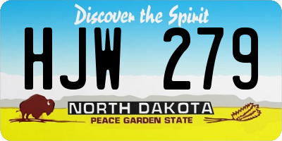 ND license plate HJW279