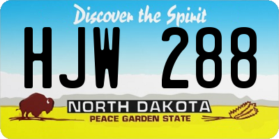 ND license plate HJW288