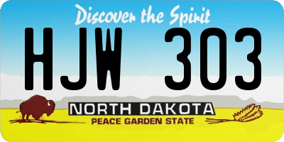 ND license plate HJW303