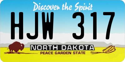 ND license plate HJW317