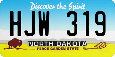 ND license plate HJW319