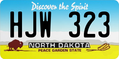 ND license plate HJW323