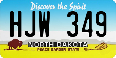 ND license plate HJW349