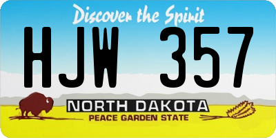 ND license plate HJW357