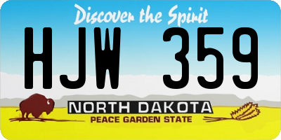 ND license plate HJW359
