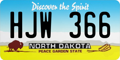 ND license plate HJW366