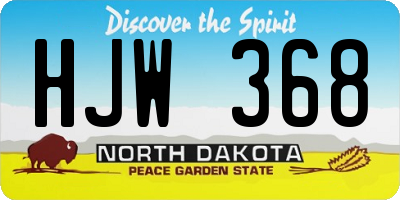 ND license plate HJW368