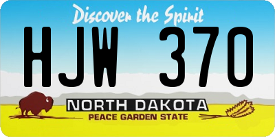 ND license plate HJW370