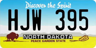 ND license plate HJW395