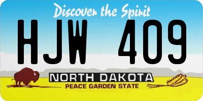 ND license plate HJW409