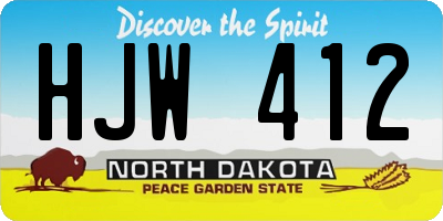 ND license plate HJW412